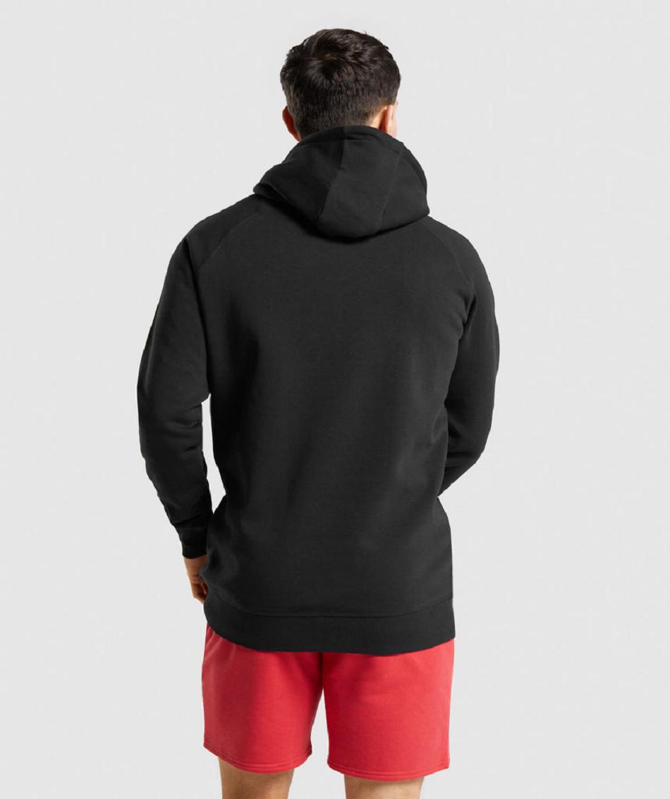 Sudadera Con Capucha Gymshark Legacy Hombre Negras Blancas | CO 3616GSO